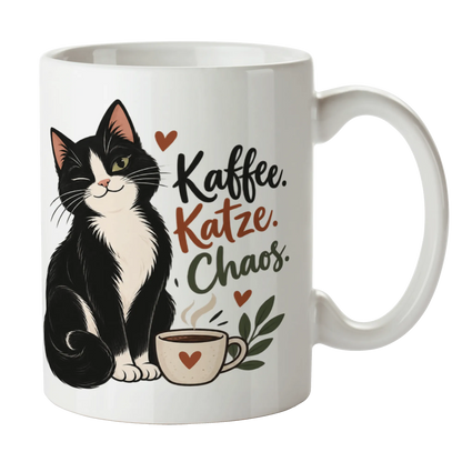 Lustige Tasse für Katzenfreunde mit schwarz-weißer Katze|p:2014349|h:cb42bb0af3184df91661800e4d2d723d