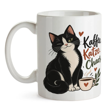 Lustige Tasse für Katzenfreunde mit schwarz-weißer Katze|p:2014349|h:6bafa062404eb1bc9dcf34146e028616