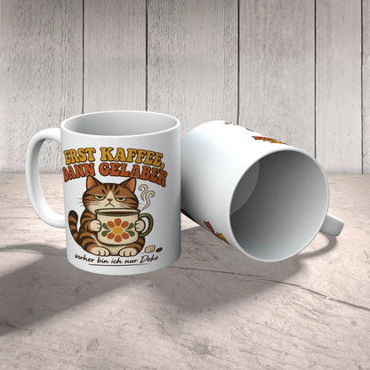Lustige Tasse für Morgenmuffel mit grummeliger Katze|p:2014351|h:9c0be9294b628b9ef59c51efa28cb748