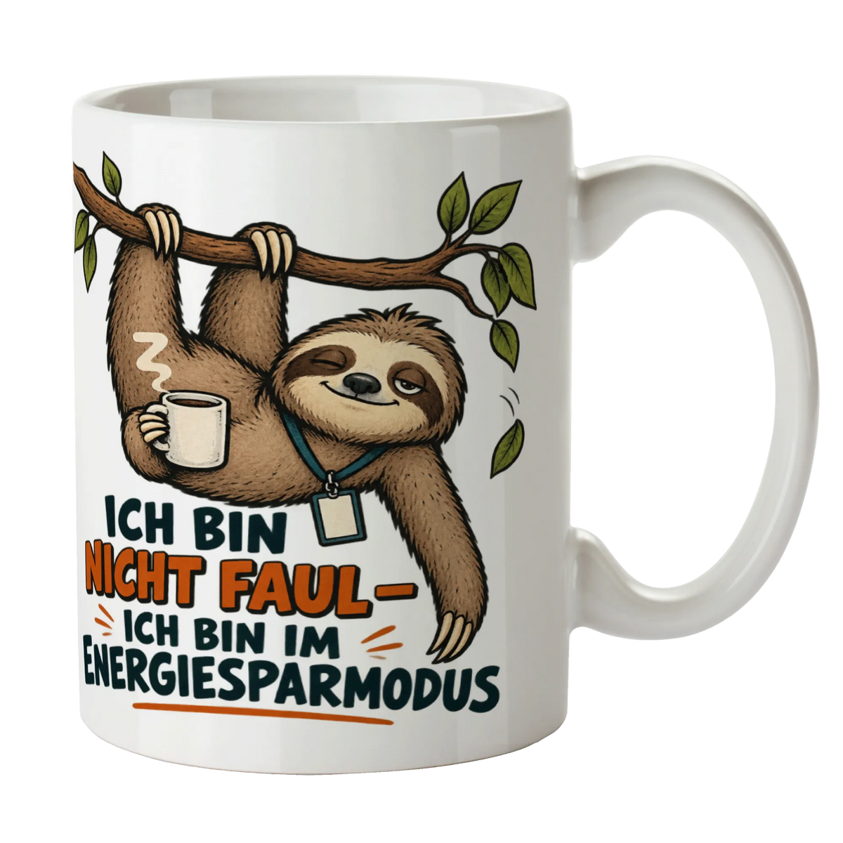 Lustige Tasse für Faule mit Faultier im Energiesparmodus|p:2014353|h:c9b2c9b62faff38bd4569fcf74e43044