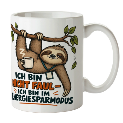 Lustige Tasse für Faule mit Faultier im Energiesparmodus|p:2014353|h:c9b2c9b62faff38bd4569fcf74e43044