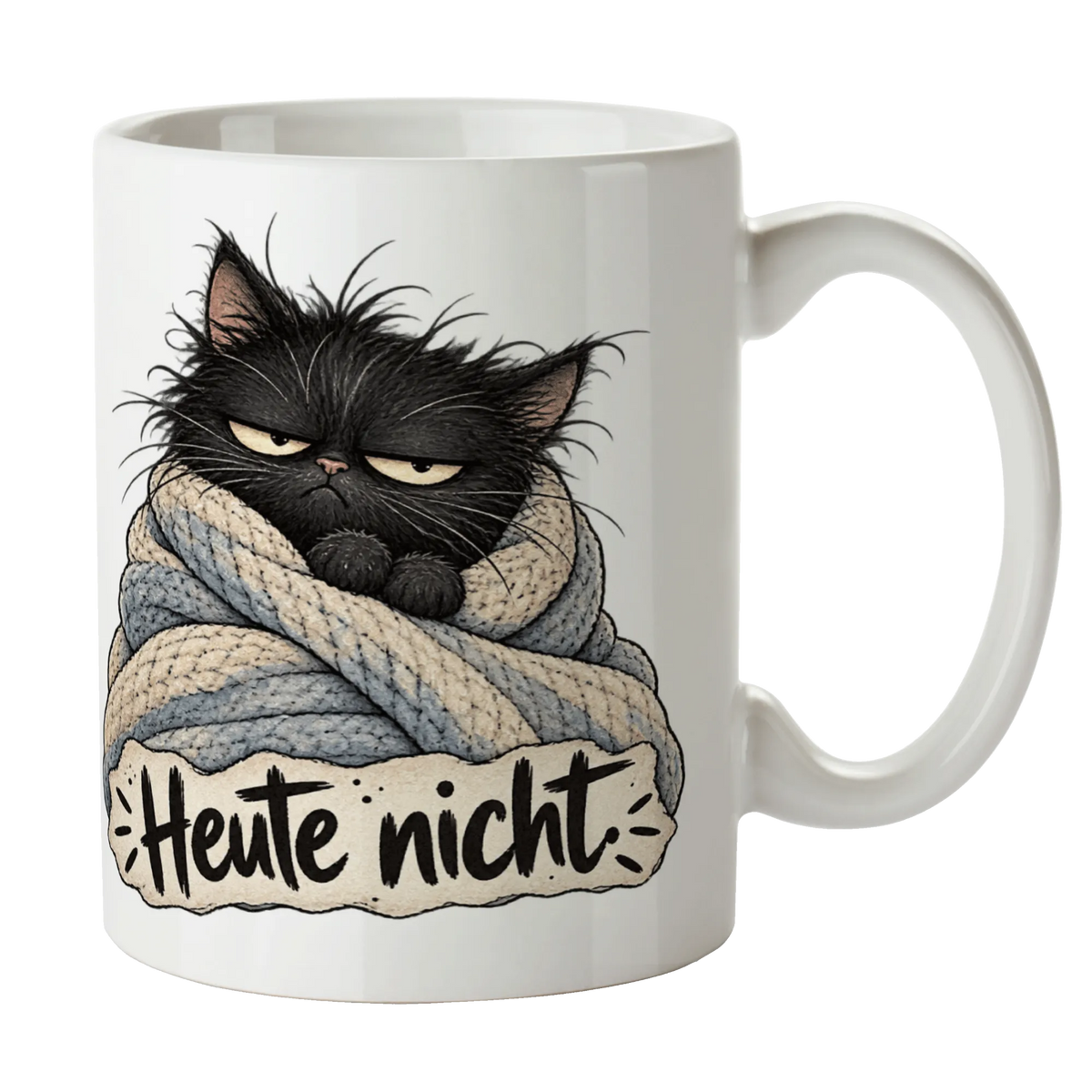 Lustige Tasse für Katzenfreunde mit schwarzer Katze|p:2014355|h:588aa6d707a893b59aafb2ccdb283e38