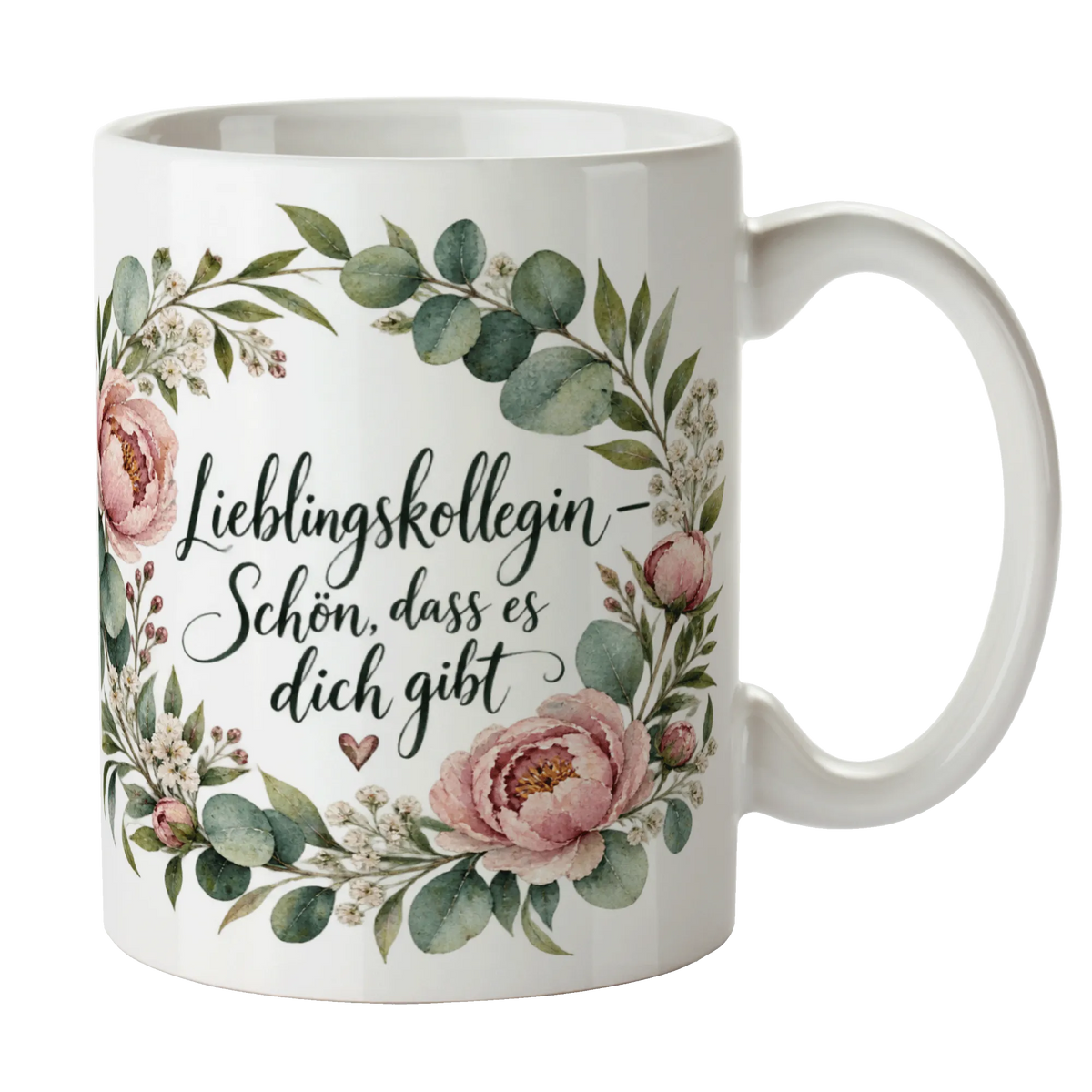 Herzliche Tasse für die Kollegin mit Blumenkranz|p:2014356|h:3438b3fa0e085be312cbbec42d9f9adc