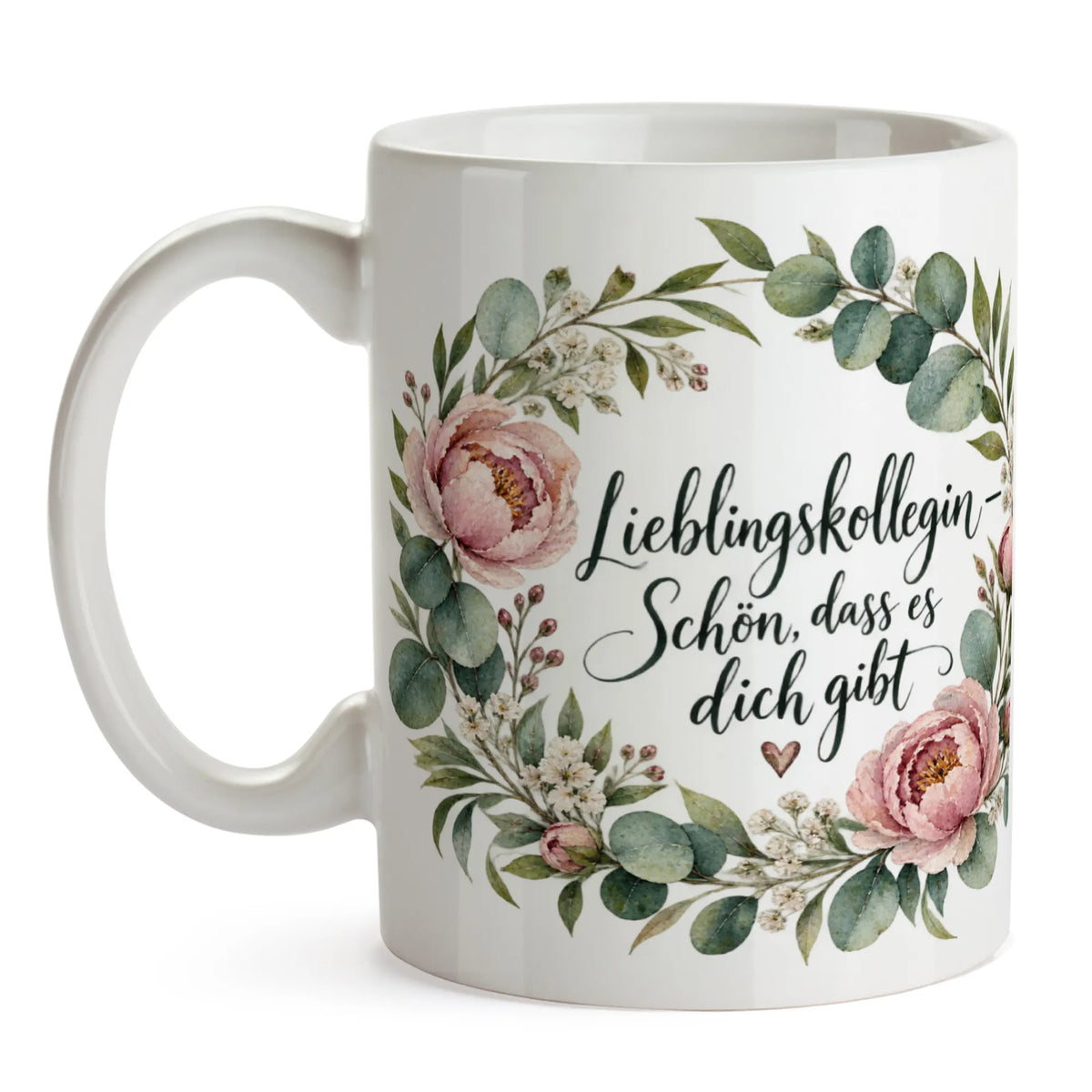 Herzliche Tasse für die Kollegin mit Blumenkranz|p:2014356|h:864b629c63e0668877f67f0f5ca8682c