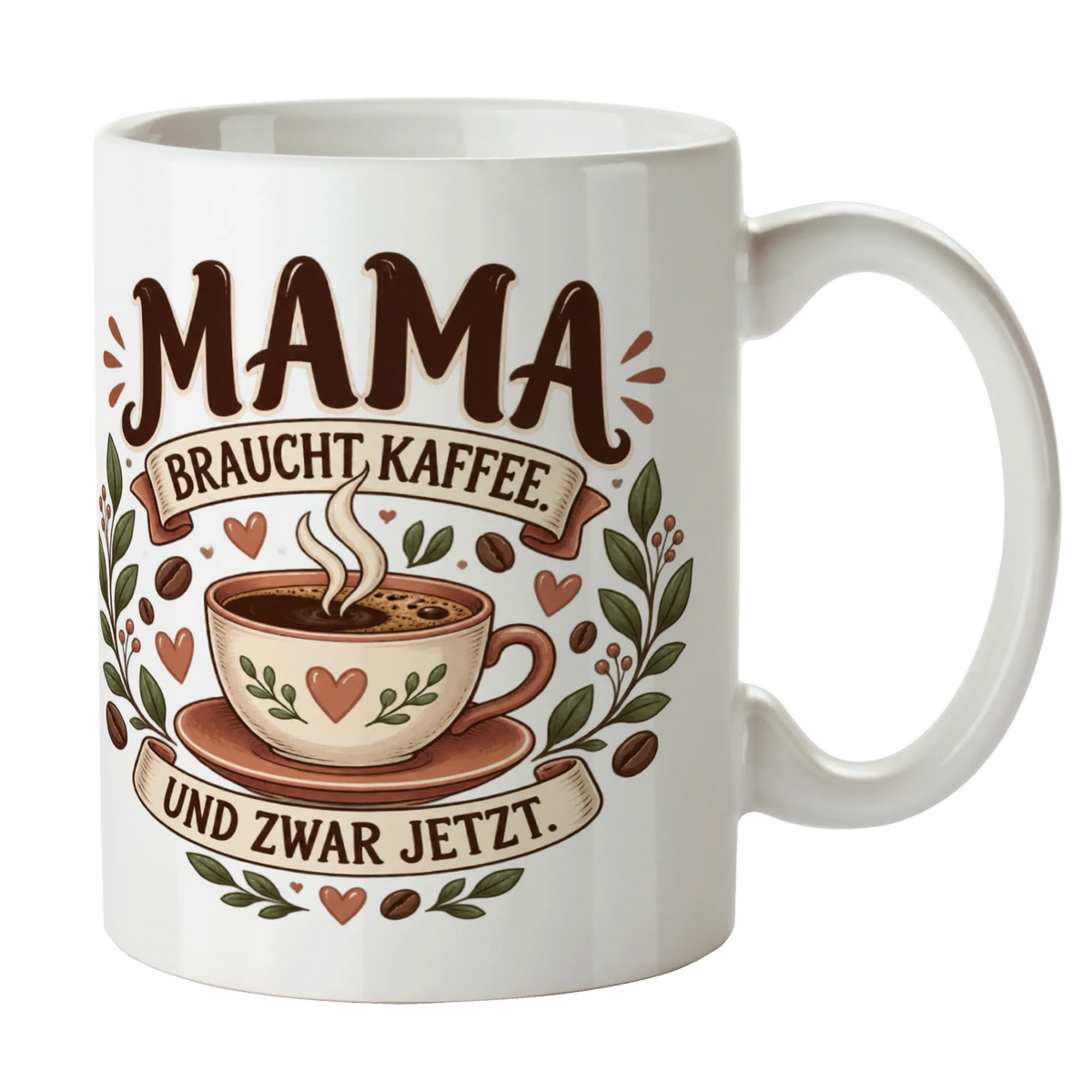 Lustige Kaffeetasse für Mama mit dampfender Tasse|p:2014360|h:0d964ada0d18397607d6c666929e877c