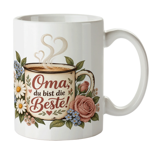 Herzliche Kaffeetasse für Oma mit Gartenblumen|p:2014362|h:d447fb6534c3ba70b0b524dbc7404168