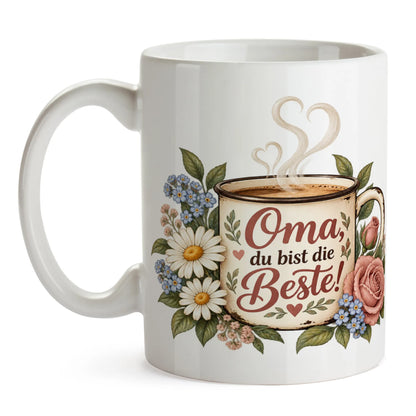 Herzliche Kaffeetasse für Oma mit Gartenblumen|p:2014362|h:0770cf193bb83367bbb8495f232e0cba