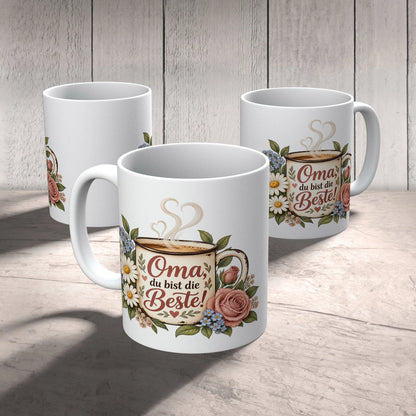 Herzliche Kaffeetasse für Oma mit Gartenblumen|p:2014362|h:1811208eeb3acf70adb43379a04bdb45