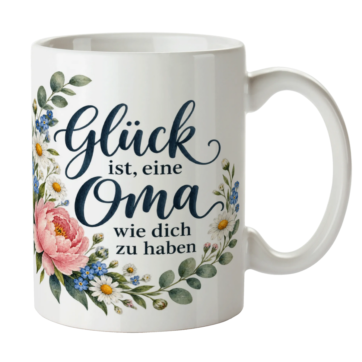 Liebevolle Kaffeetasse für Oma mit Blumengirlande|p:2014369|h:49e4d39939b1c5706e6c113d4b8e04da
