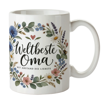 Liebevolle Tasse für Oma mit Blumenkranz und Herz|p:2014371|h:c45e5878a5aabfa052385da796809824