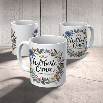 Liebevolle Tasse für Oma mit Blumenkranz und Herz|p:2014371|h:baf6d0215ecd09f0b5c896b71338fef3