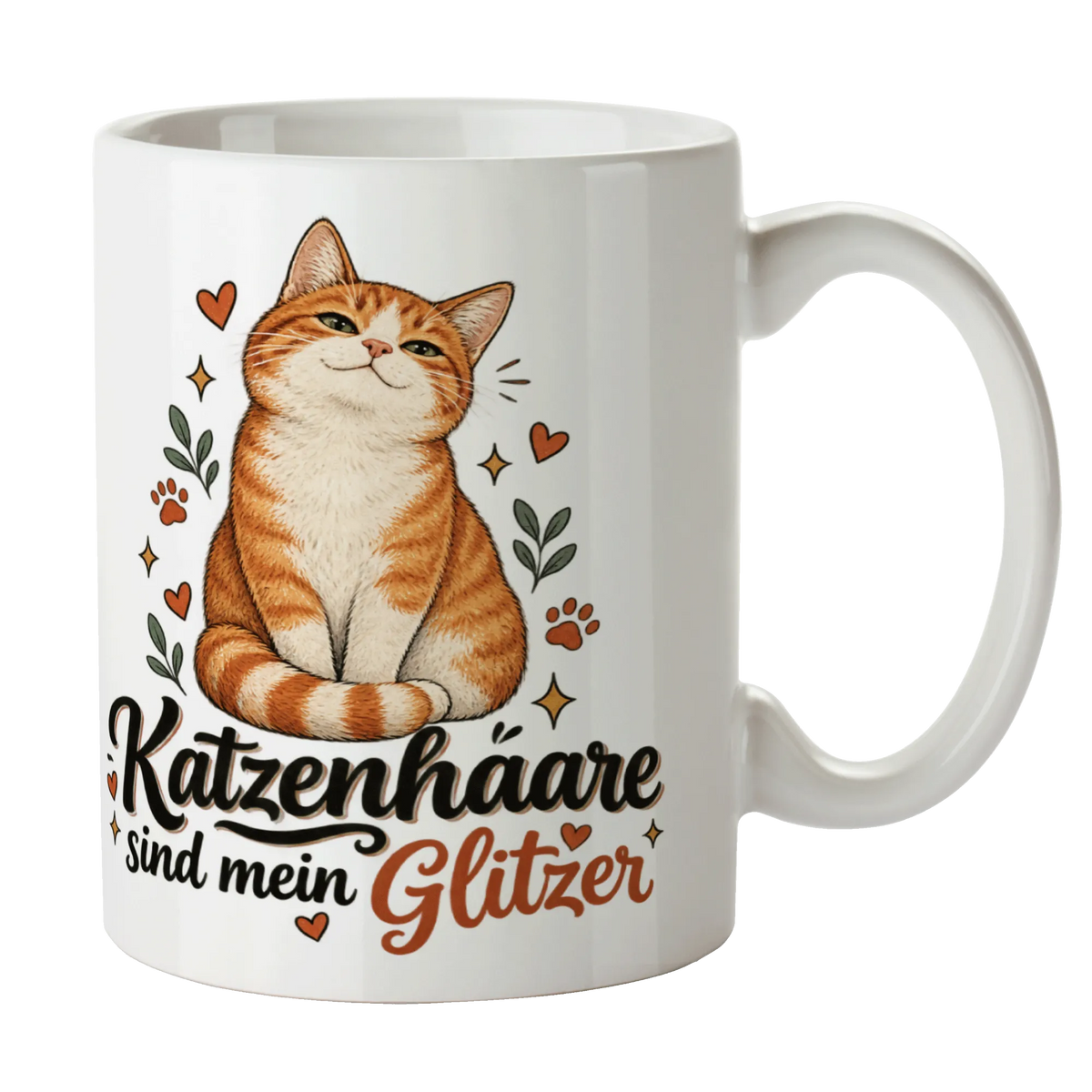 Lustige Katzentasse für Katzenliebhaber mit orange-weißer Katze|p:2014373|h:91c0de7ee85ce645abd3eebca883357e