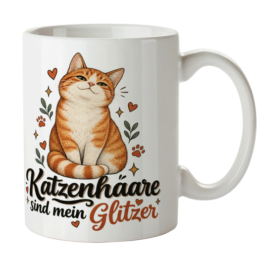 Lustige Katzentasse für Katzenliebhaber mit orange-weißer Katze|p:2014373|h:91c0de7ee85ce645abd3eebca883357e