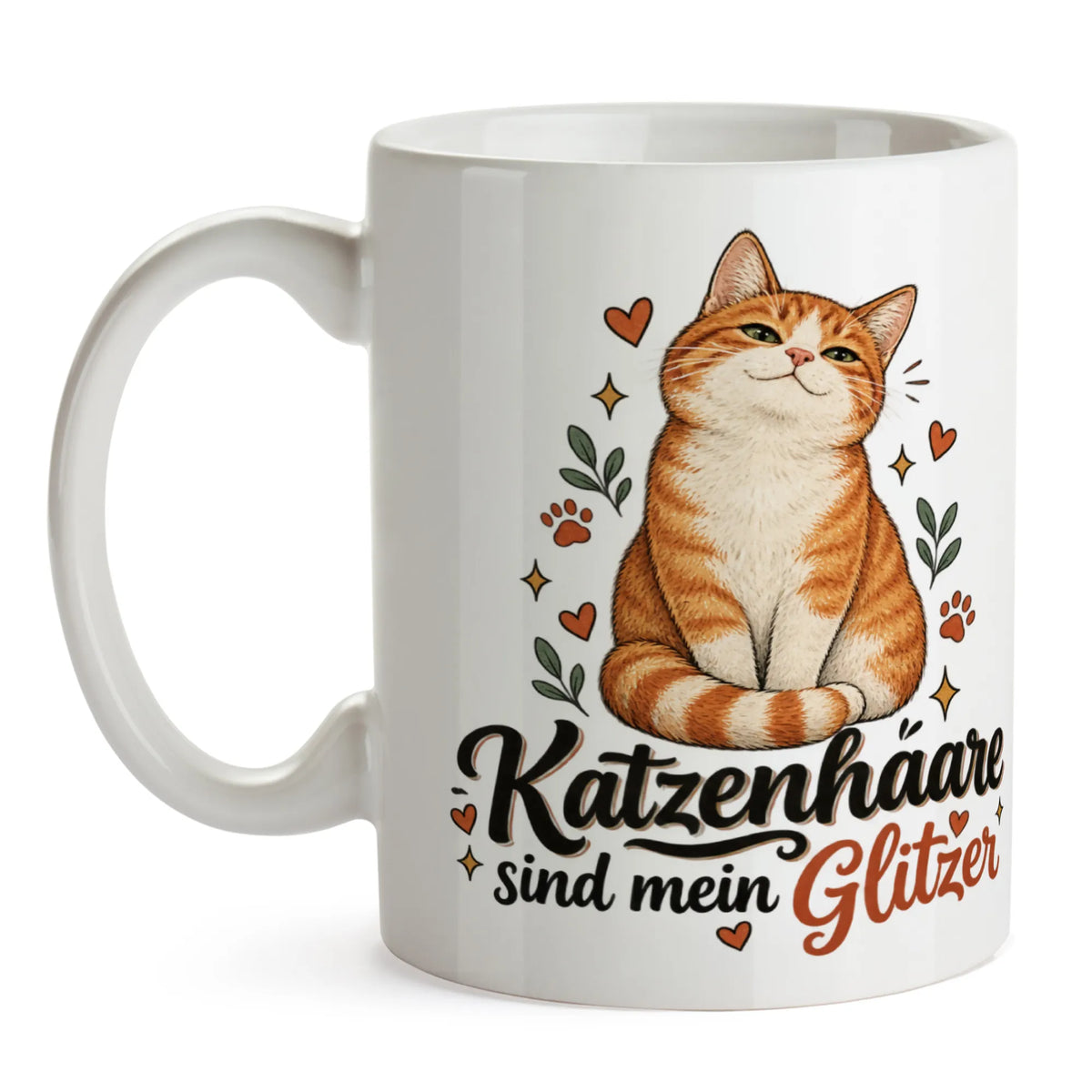 Lustige Katzentasse für Katzenliebhaber mit orange-weißer Katze|p:2014373|h:d4542c6483ff15f346f1e8b74f1db54c
