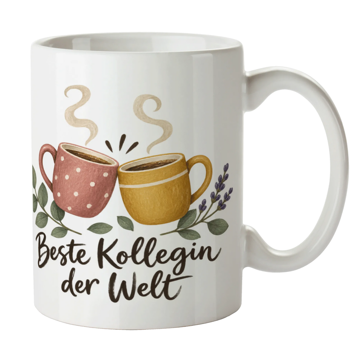 Liebevolle Tasse für Kollegin mit zwei Kaffeetassen|p:2014389|h:1375b1edbbbf07b8645b5129780cbb33