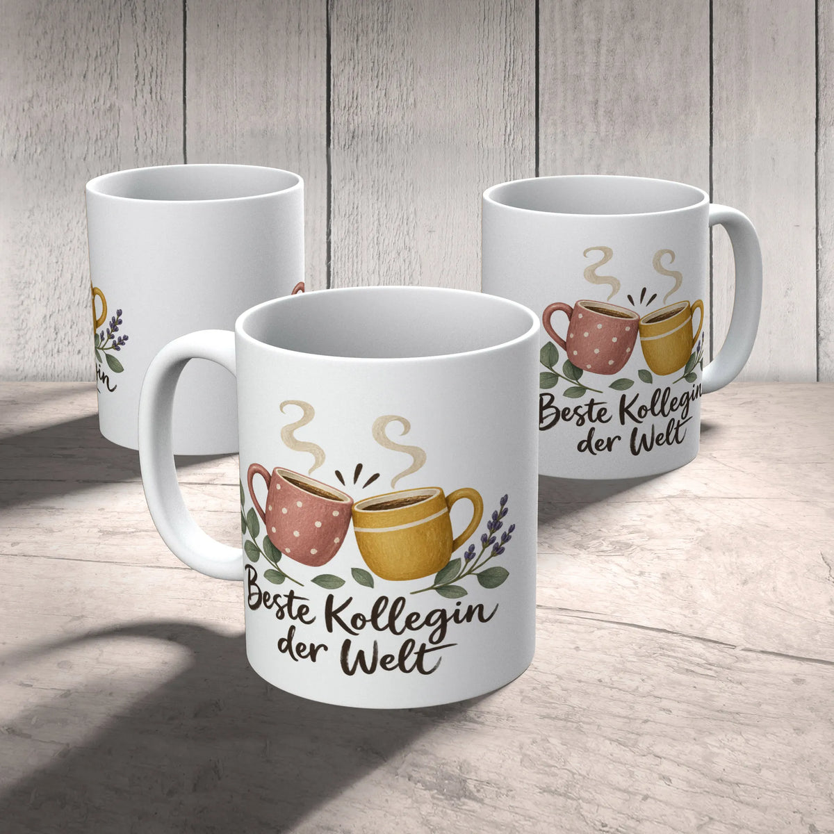 Liebevolle Tasse für Kollegin mit zwei Kaffeetassen|p:2014389|h:3358c36cb9971f0c4b58b7e29b54352a