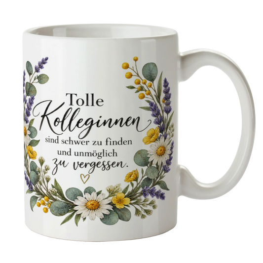 Elegante Tasse für Kollegin mit Blumenkranz|p:2014455|h:88b6b43b45cdbe368aa2789e0eb3bfc7