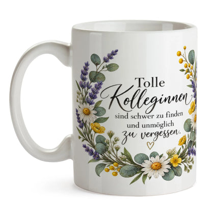 Elegante Tasse für Kollegin mit Blumenkranz|p:2014455|h:f07404d23e643f69ddd8ac46c32a6d97