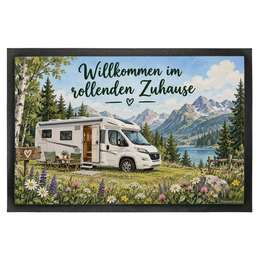 Gemütliche Fußmatte für Wohnmobil mit Alpenblumenwiese|p:2014461|h:5be93af8edf090cac4e184c36b3791c3