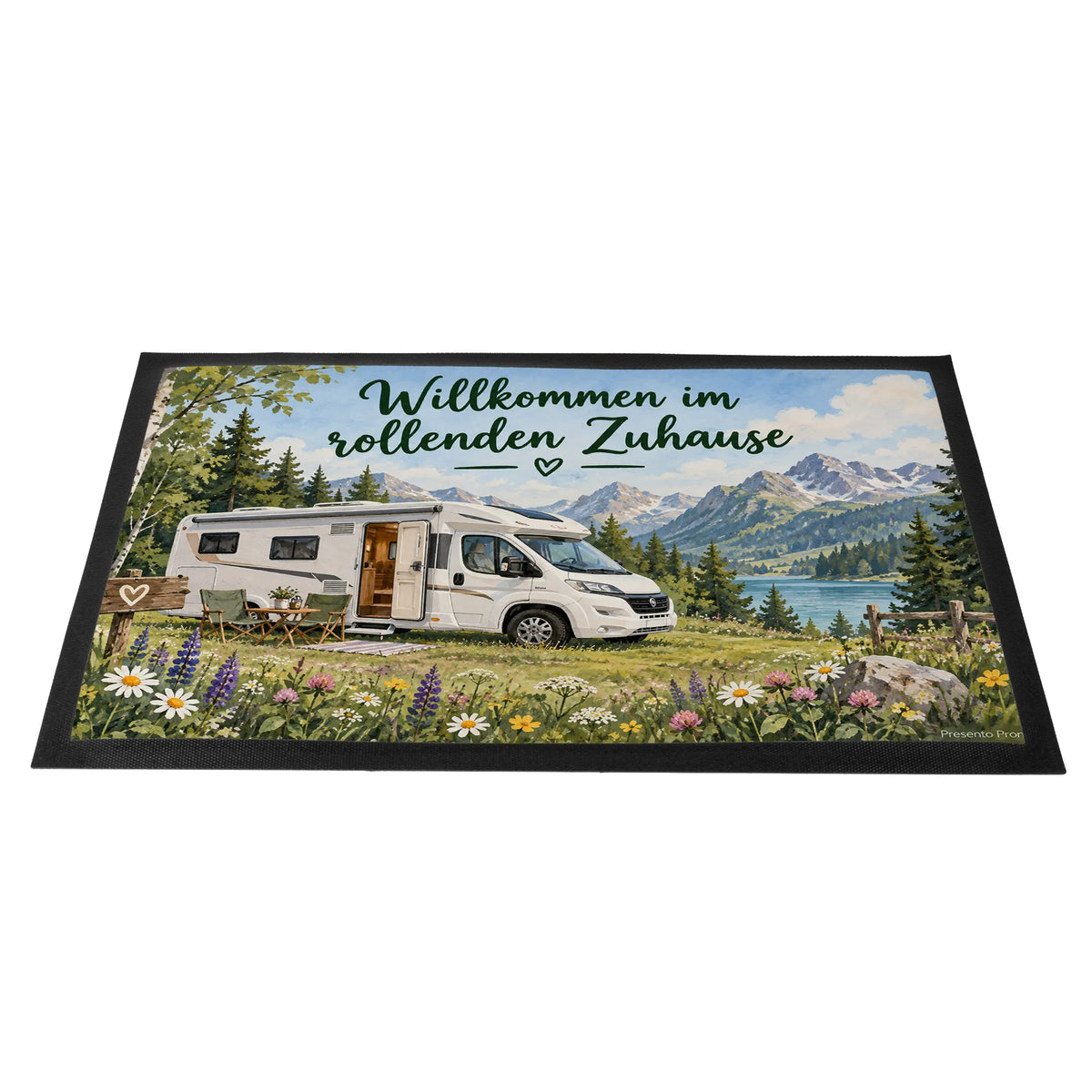 Gemütliche Fußmatte für Wohnmobil mit Alpenblumenwiese|p:2014461|h:49c19159983aee3b3434d22fbc8c45c5