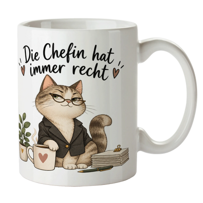 Lustige Tasse für die Chefin mit selbstbewusster Katze|p:2014475|h:079dce59238784855db3ba5bde5b841e