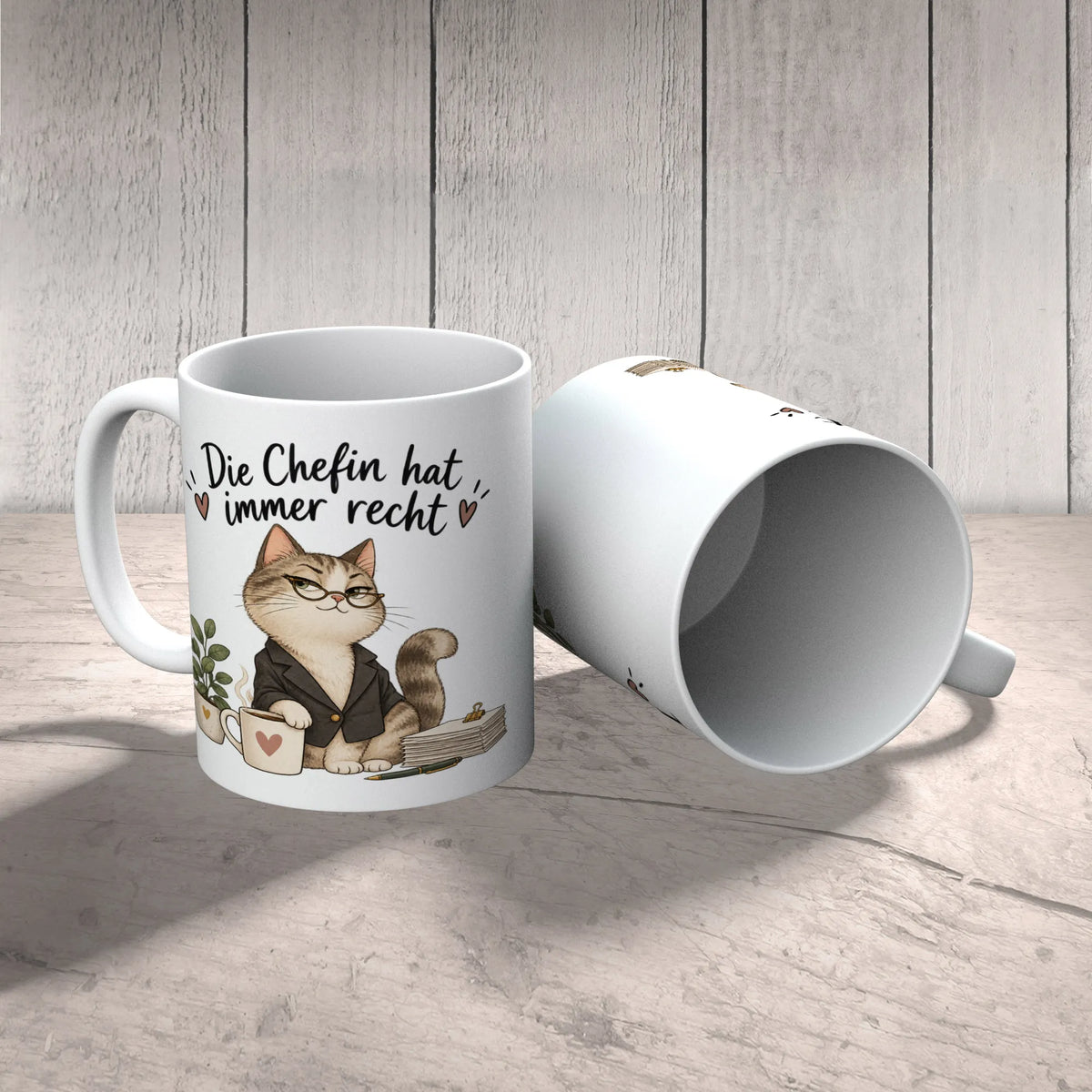 Lustige Tasse für die Chefin mit selbstbewusster Katze|p:2014475|h:93e9afdef3184202b3284dcf46649b71