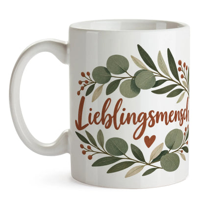 Elegante Tasse für den Lieblingsmenschen mit Eukalyptuszweig|p:2014479|h:bb28a4817e2f344c1d8b47943f14c4ab
