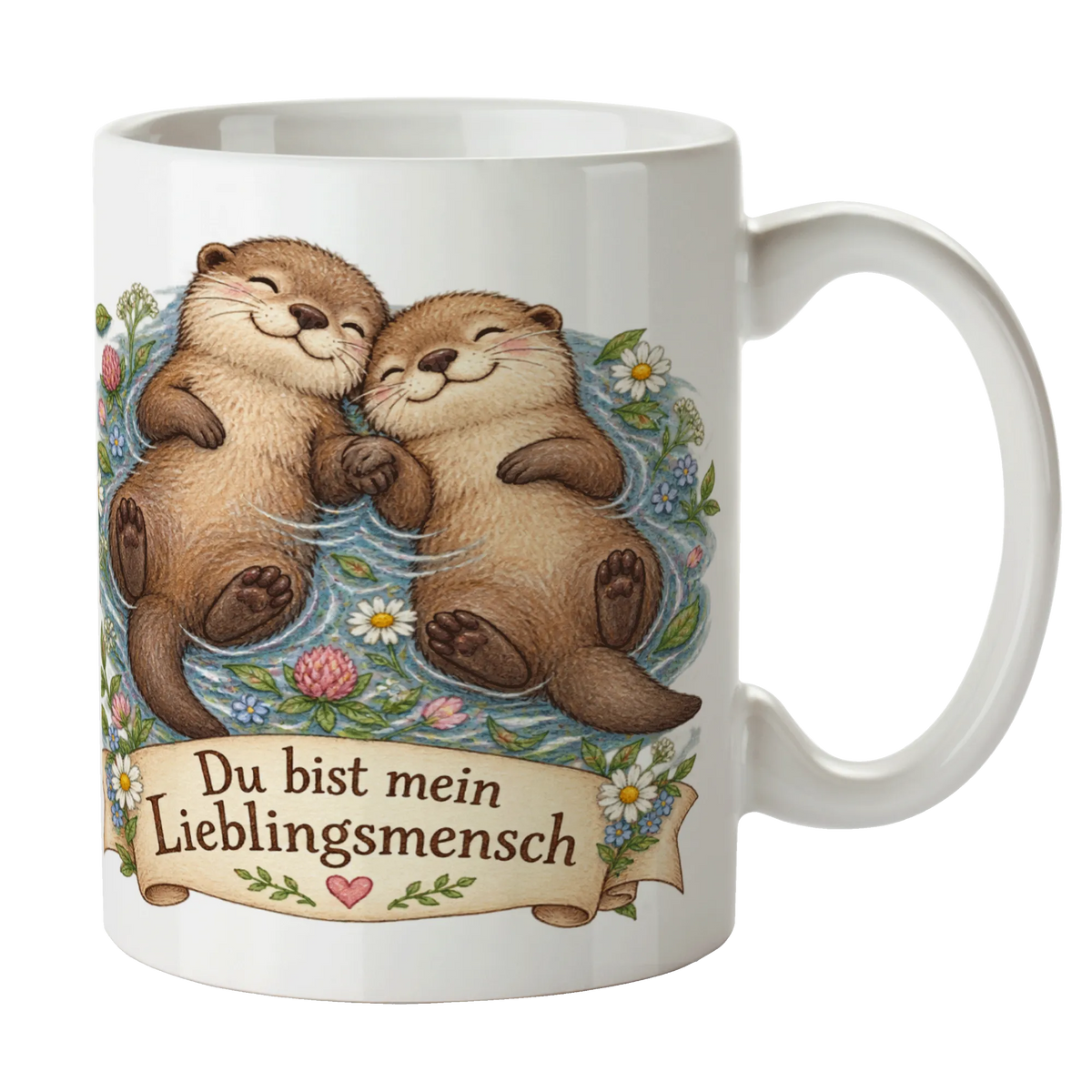 Süße Tasse für den Lieblingsmenschen mit kuschelnden Ottern|p:2014481|h:1dfe007a32300eec871c355c14f42d16