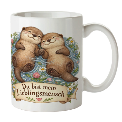 Süße Tasse für den Lieblingsmenschen mit kuschelnden Ottern|p:2014481|h:1dfe007a32300eec871c355c14f42d16