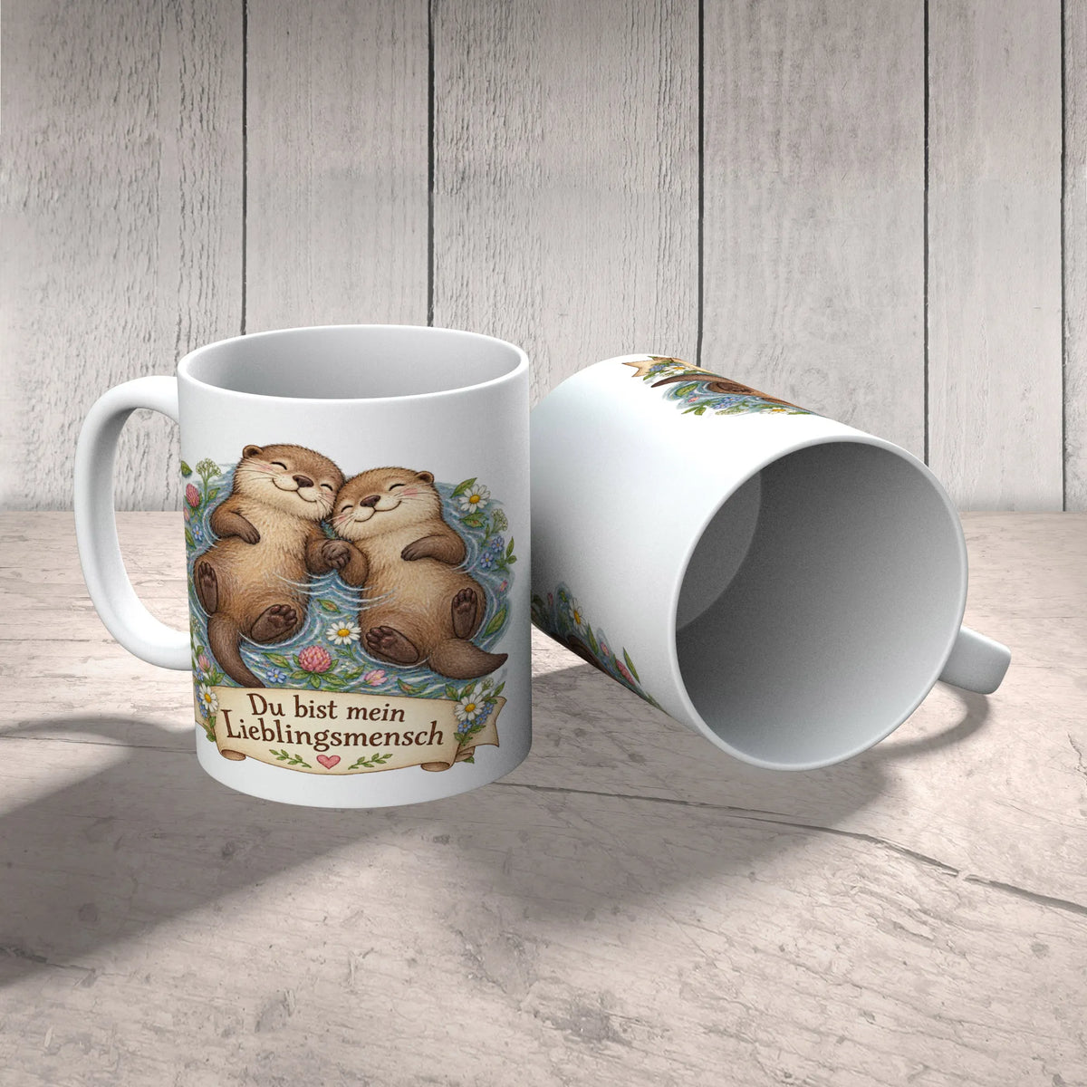 Süße Tasse für den Lieblingsmenschen mit kuschelnden Ottern|p:2014481|h:a85430345441d4aef1b500ef3c1e1b03