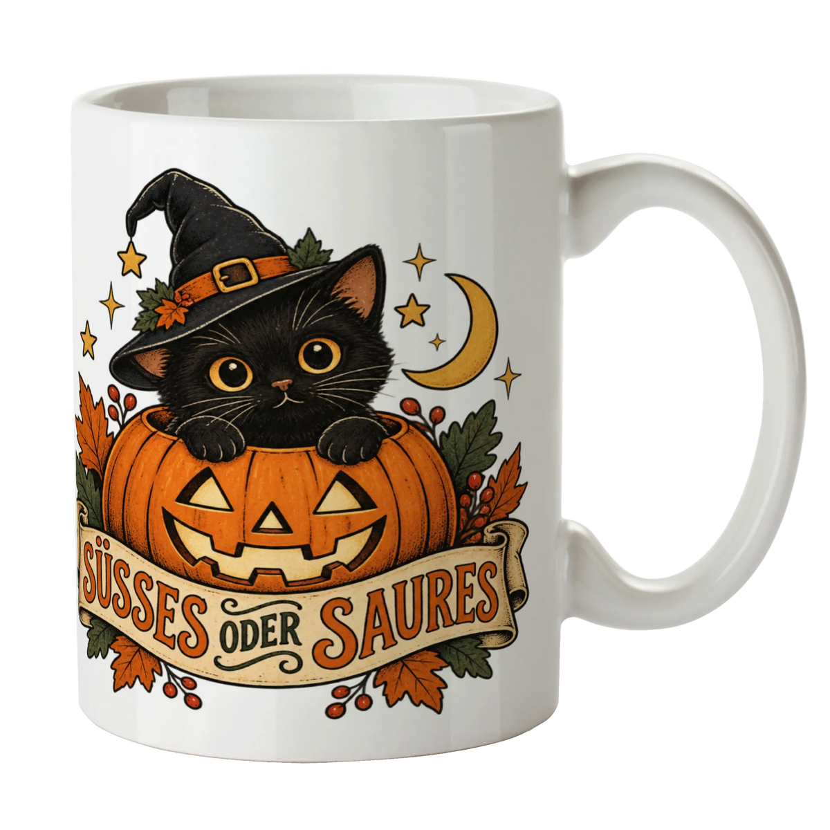 Lustige Halloween Tasse mit schwarzer Katze im Kürbis|p:2014486|h:4f6d11df02e8c0033e523d1ab33a05d7