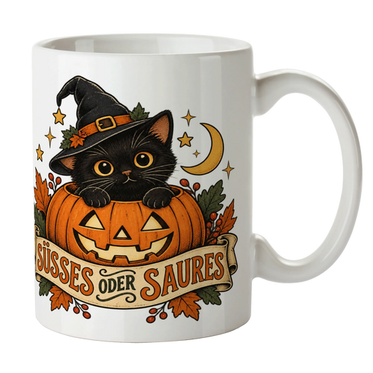 Lustige Halloween Tasse mit schwarzer Katze im Kürbis|p:2014486|h:4f6d11df02e8c0033e523d1ab33a05d7