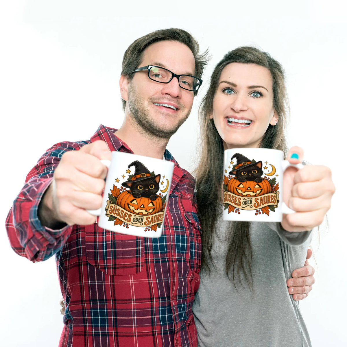 Lustige Halloween Tasse mit schwarzer Katze im Kürbis|p:2014486|h:13378f018c2921ef6db76eeb8b769968
