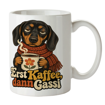 Lustige Kaffeetasse für Hundebesitzer mit mürrischem Dackel|p:2014487|h:8eb6d8aac9a2d56cd03a85f3c0eb4fdc