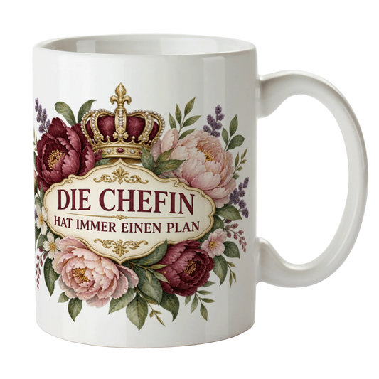 Lustige Tasse für die Chefin mit Blumen|p:2014490|h:3039ff84de62ccad28e4beba99be3e45