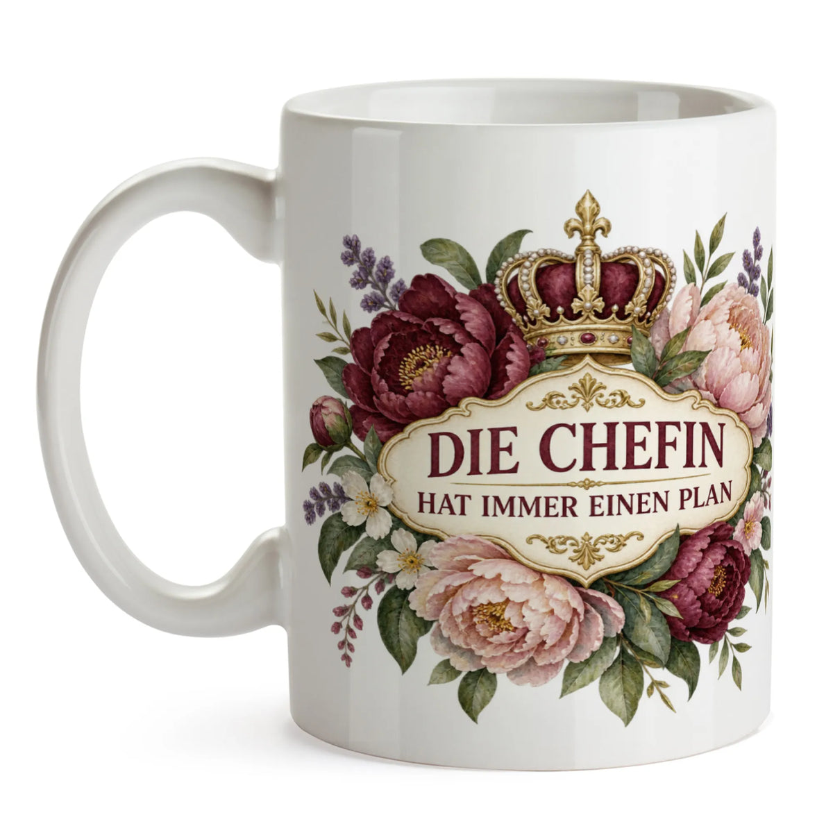 Lustige Tasse für die Chefin mit Blumen|p:2014490|h:76a69f7925be3e28d1e0f3d9c7ad324b