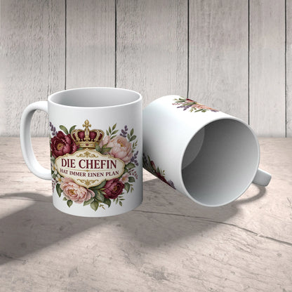 Lustige Tasse für die Chefin mit Blumen|p:2014490|h:f36baf533e40bc47eaf3539cce3aa06e