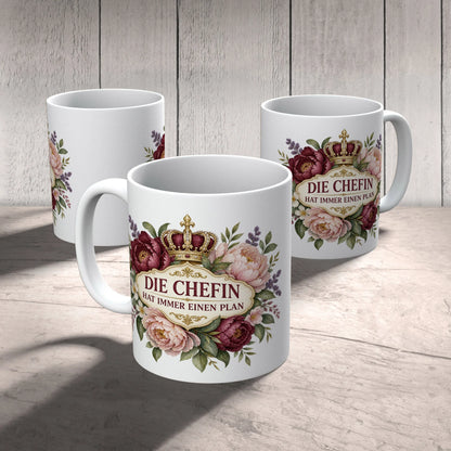 Lustige Tasse für die Chefin mit Blumen|p:2014490|h:b9501b6e188b8d754e6012d3e194c8de