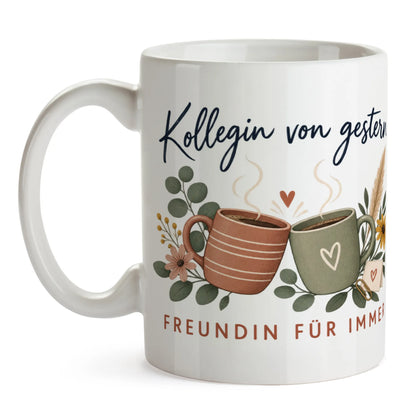 Herzliche Tasse zum Abschied für Kollegin mit zwei Kaffeetassen|p:2014491|h:192bda6ed1c3ca3f1879572a27ef4519