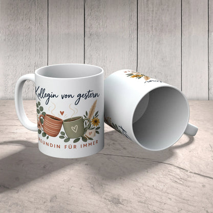 Herzliche Tasse zum Abschied für Kollegin mit zwei Kaffeetassen|p:2014491|h:98f2327f673a375bdd91fa82898494fb