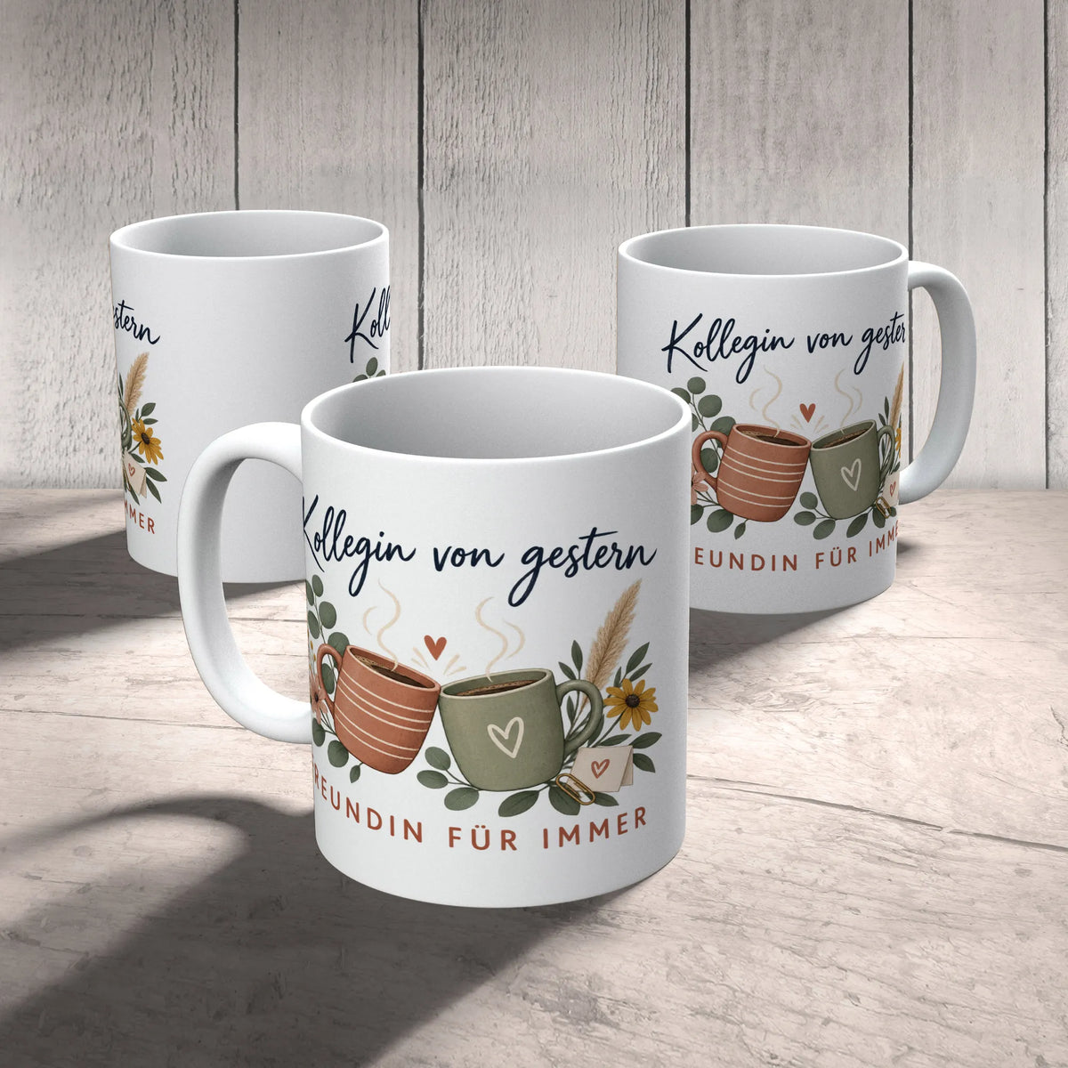 Herzliche Tasse zum Abschied für Kollegin mit zwei Kaffeetassen|p:2014491|h:4632f68b47cfceb36be4198bb96605be