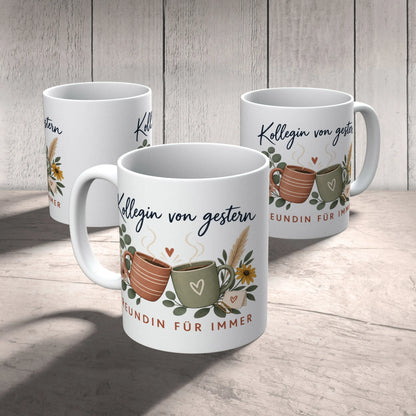 Herzliche Tasse zum Abschied für Kollegin mit zwei Kaffeetassen|p:2014491|h:4632f68b47cfceb36be4198bb96605be