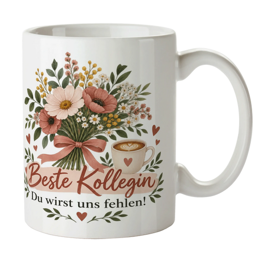 Herzliche Tasse zum Abschied für Kollegin mit Wildblumenstrauß|p:2014492|h:e92b9140f2946c8e76336fdb7a2b1516