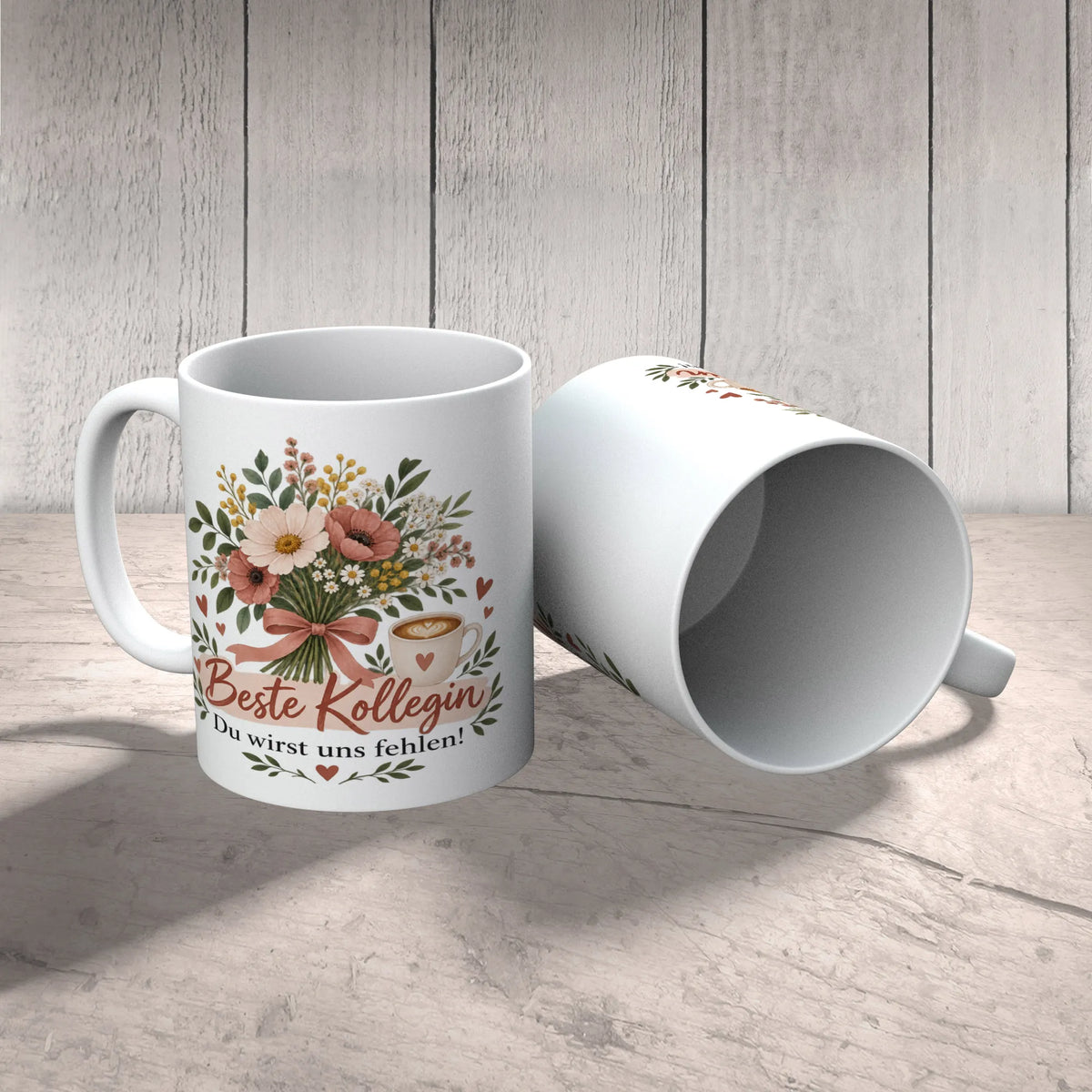 Herzliche Tasse zum Abschied für Kollegin mit Wildblumenstrauß|p:2014492|h:da0e1163db60703bff802789b71b56b8