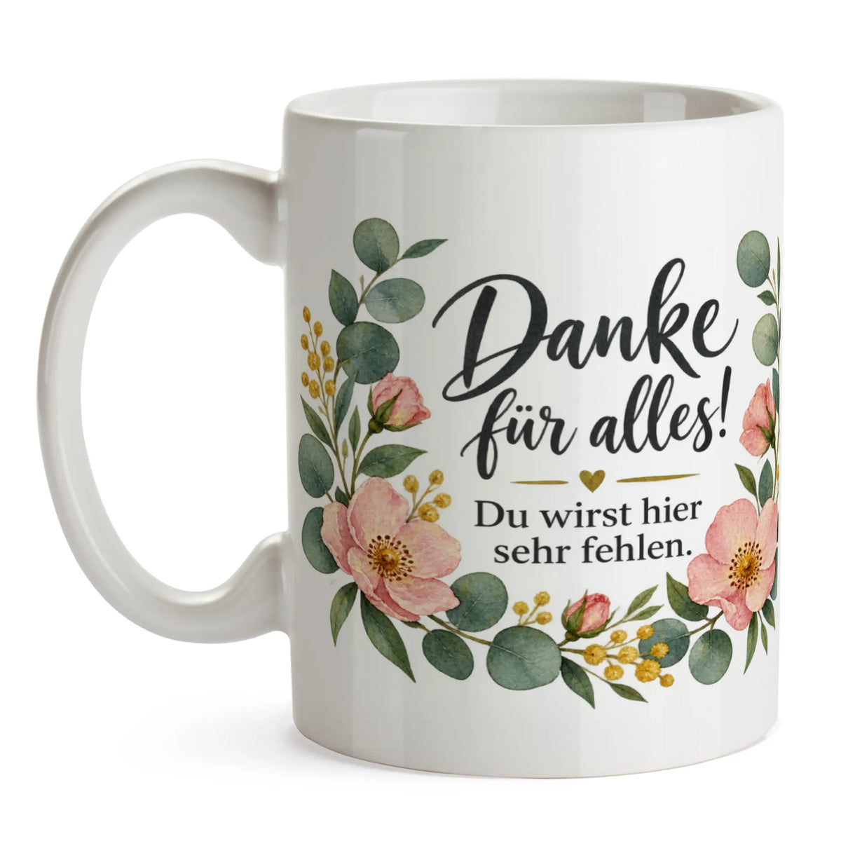 Herzliche Tasse zum Abschied für Kollegin mit Eukalyptus|p:2014495|h:94e3224e6483e994c2d36d34730b80c8
