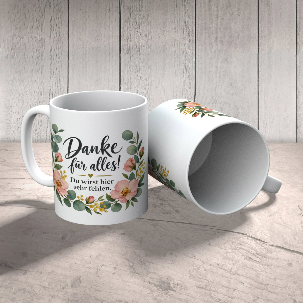Herzliche Tasse zum Abschied für Kollegin mit Eukalyptus|p:2014495|h:858ede7b975dd37795b189d0b1357f0d