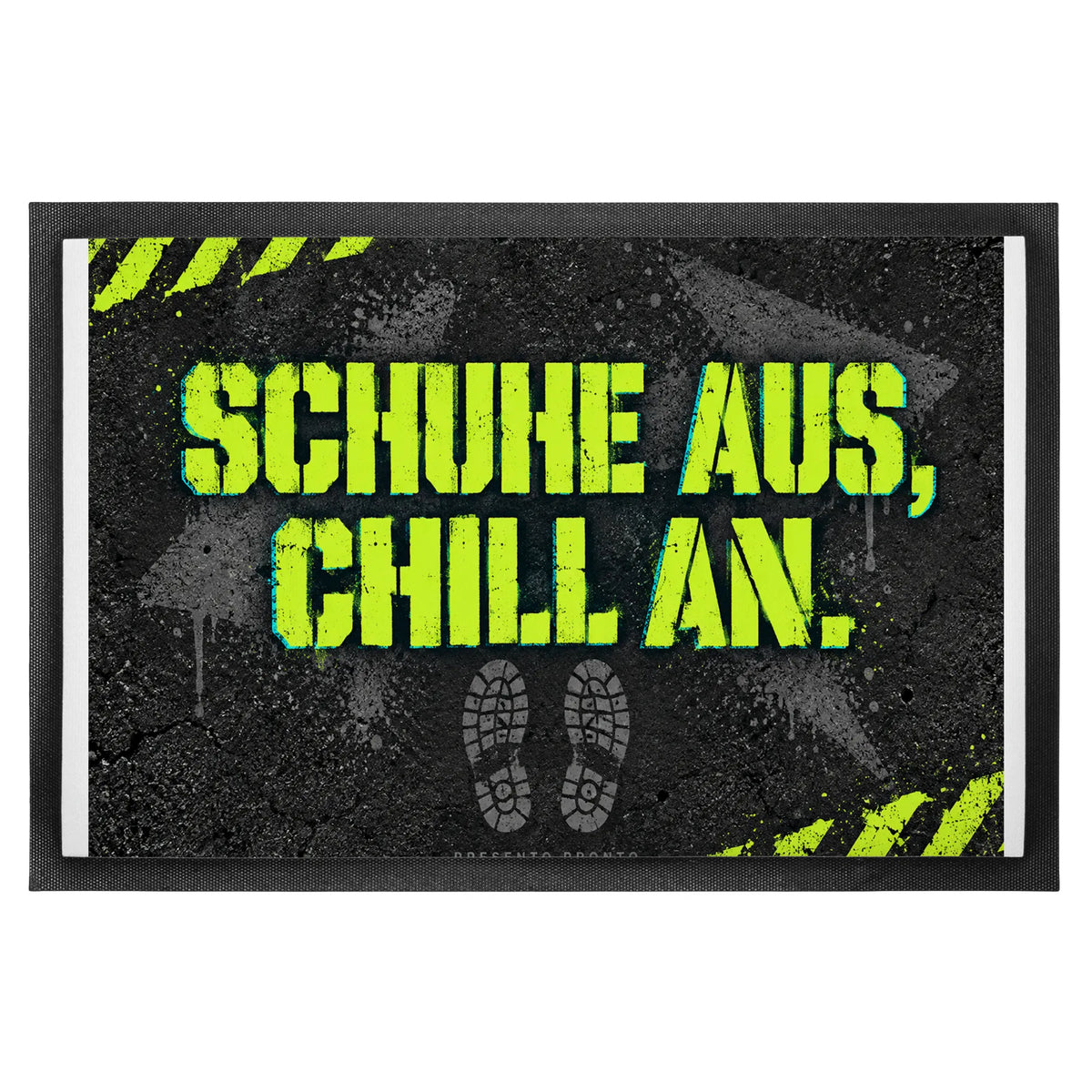 Coole Fußmatte für Teenager in Anthrazit mit Neonschriftzug|p:2014503|h:6f46578375fc81925d453fe9f211cc12