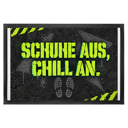 Coole Fußmatte für Teenager in Anthrazit mit Neonschriftzug|p:2014503|h:6f46578375fc81925d453fe9f211cc12