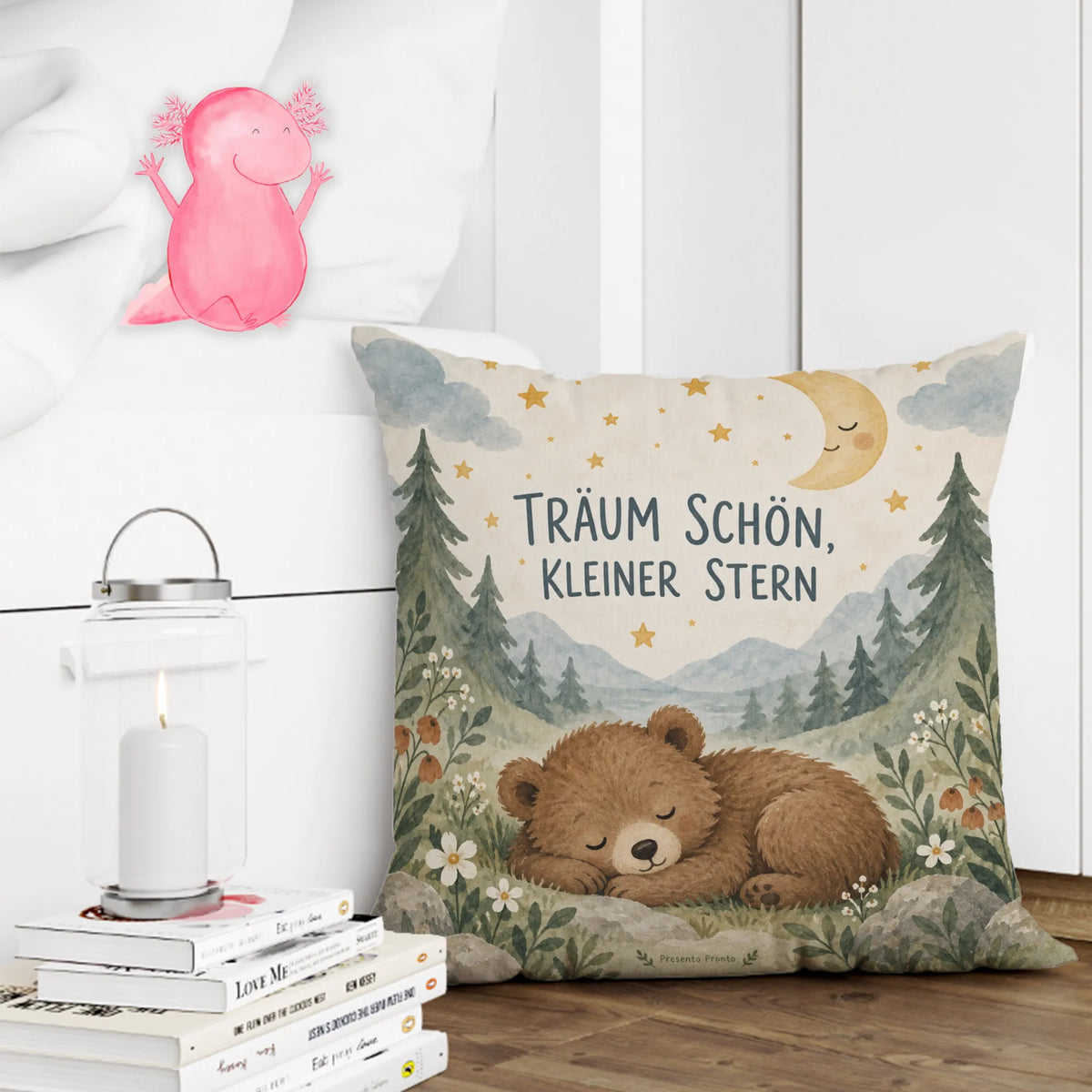 Sanftes Dekokissen fürs Kinderzimmer mit schlafendem Bär|p:2014508|h:aec1858396e5f1d2c99fbbb2c9a8a834