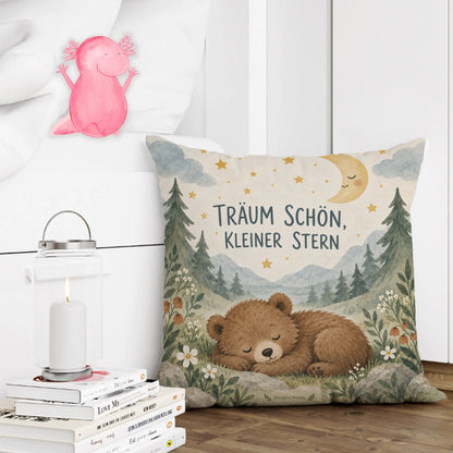 Sanftes Dekokissen fürs Kinderzimmer mit schlafendem Bär|p:2014508|h:aec1858396e5f1d2c99fbbb2c9a8a834